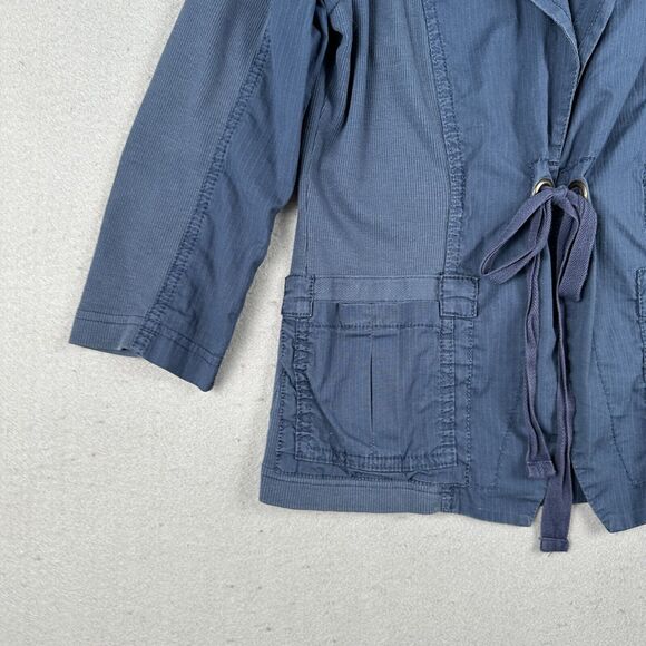 XCVI Jacket Women’s Small Blue‎ Tie Front Collared Long Sleeve - Picture 8 of 16